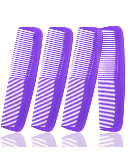 Soft N Style Hair Care 4-Pack Comb - Not Breakable - Mens Combfine Tooth Combpeines Para Cabello (Purple)