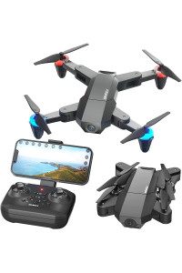 Simrex X500 Mini Drone Optical Flow Positioning Rc Quadcopter With 720P Hd Camera, Altitude Hold Headless Mode, Foldable Fpv Drones Wifi Live Video 3D Flips Easy Fly Steady For Learning Black