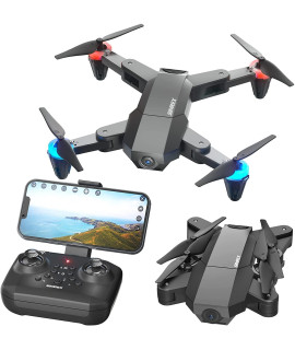 Simrex X500 Mini Drone Optical Flow Positioning Rc Quadcopter With 720P Hd Camera, Altitude Hold Headless Mode, Foldable Fpv Drones Wifi Live Video 3D Flips Easy Fly Steady For Learning Black