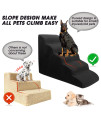 INRLKIT 5 Tiers Pet Foam Stairs for High Beds, 30D High Density Dog Foam Ramps/Stairs/Ladder for Couch, Older Dogs, Cats, Puppies, Injured Dogs (with 1 Rope Toy, Black)