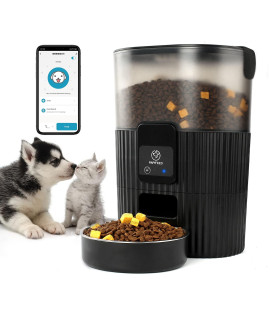 Papifeed Automatic Cat Feeder With App Control: 2.4G Wifi Pet Smart Dry Food Dispenser With Stainless Steel Bowl Anti-Bite Power Cord Timed Auto Feeder For Cats & Small Dogs Up To 10 Meals Per Day