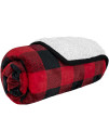 PetAmi Waterproof Dog Blanket Sherpa Fleece, Waterproof Pet Blanket Small Medium Dogs, Reversible Large Cat Throw Bed Couch Sofa Furniture Protector, Soft Plush Microfiber (Medium 29x40, Checker Red)