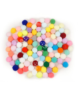 Fupusun 100Pcs 1A3Cm Premium Colorful Cat Toy Balls - Soft Kitten Pom Pom Toys - Lightweight And Small Easily Paw For Indoor Cats Interactive Playing Quiet Ball Catsa