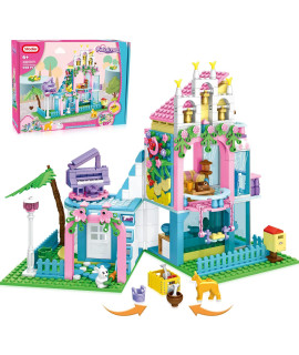Sitodier Garden House Building Block Set Toy For Kids, 598Pcs Expandable House Building Blocks For Girls Boys 6-12, Building Bricks Toy Nice Gift For 6 7 8 9 10 11 12 Years Kids