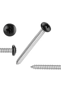 Black Head 100 Pcs 8X1 Stainless Steel Phillips Pan Head Wood Screws,Stainless Steel 18-8 A2(304) Screw,Home Screw Kit By Qisheng