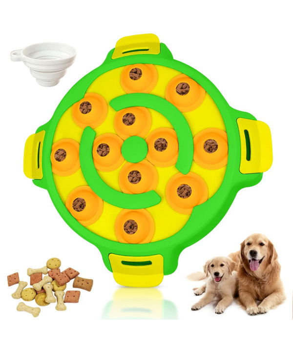Slow Feeder Dog Bowl Pet Puzzle Feeder Interactive Toys for Large Medium Small Dogs Puppy Food Treat Dispenser IQ Training Mental Stimulation