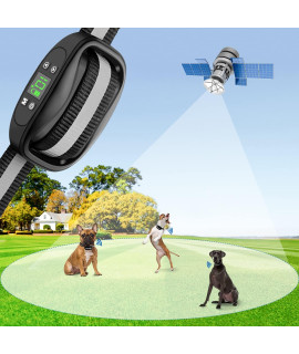 BHCEY GPS Wireless Dog Fence,Electirc Dog Fence with GPS,Adjstable Signal Range Up to 6560Ft,Portable Dog Boundary Pet Containment System,Waterproof Dog Training Collar for All Medium and Large Dogs