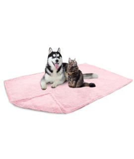 PetAmi Fluffy Waterproof Dog Blanket Fleece | Soft Warm Pet Fleece Throw for Large Dogs and Cats | Fuzzy Furry Plush Sherpa Throw Furniture Protector Sofa Couch Queen Bed (Pink Blush, 90x90)