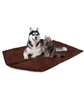 PetAmi Fluffy Waterproof Dog Blanket Fleece | Soft Warm Pet Fleece Throw for Large Dogs and Cats | Fuzzy Furry Plush Sherpa Throw Furniture Protector Sofa Couch Queen Bed (Brown, 90x90)