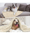PetAmi Fluffy Waterproof Dog Blanket Fleece | Soft Warm Pet Fleece Throw for Large Dogs and Cats | Fuzzy Furry Plush Sherpa Throw Furniture Protector Sofa Couch Queen Bed (Beige Cream, 90x90)