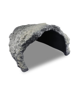 Gray Reptile Rock Cave Habitat Hide - Premium Non-Toxic Resin for Aquariums & Terrariums - Large Size