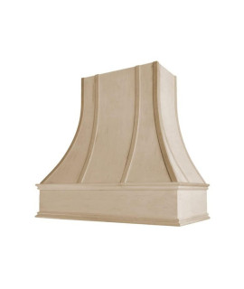 Riley Higgs Curved Front Unfinished Range Hood Cover With Decorative Molding - Wall Mounted Wood Range Hood Covers, Plywood And Maple 42 Inches Wide X 48 Inches High