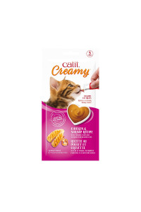 Catit Creamy Lickable Cat Treat - Hydrating and Healthy Treat for Cats of All Ages - Chicken & Shrimp, 5-Pack