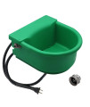 APlayfulBee Automatic Heated Dog Waterer Bowl Feeder Constant Temperature Dispenser 3L Outdoor Thermal Bowl with Float Ball Valves for Pet Dog Horse Cattle Goat Sheep (Green)