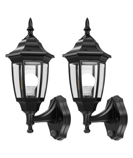 Emart Dusk To Dawn Outdoor Light Fixture, Exterior Waterproof Exterior Light Fixtures, Special Handling Anti-Corrosion Plastic Material, Porch Lights For Garage, Front Porch -Black (Bulb Included)