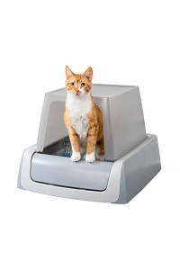 VAKITI Automatic Self Cleaning Covered Cat Litter Box - Front Entry - Gray