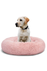 Pink Dog Beds For Large Dogs Washable Cover Orthopedic Calming Pet Bed Large Size Dog 35 Inches