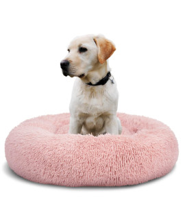Pink Dog Beds For Large Dogs Washable Cover Orthopedic Calming Pet Bed Large Size Dog 35 Inches