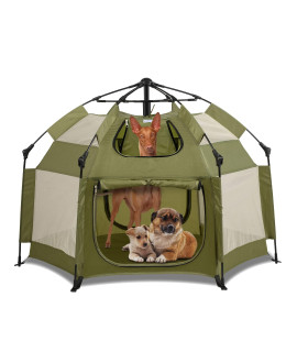 keygarzone Pet Playpen for Dogs & Cats - Portable, Cat and Puppy Dog Tent - Indoor or Outdoor House for Small, Medium Pets - Green