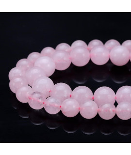 Youngbling Natural Crystal Beads For Jewelry Making,6Mm Rose Quartz Polished Round Smooth Stone Beads,Genuine Real Stone Beads For Bracelet Necklace 15 Inch(Rose Quartz,6Mm)
