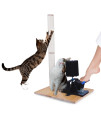 KITTICARTEL 32" Cat Scratching Post with Cat Self Groomer, Scratching Posts for Indoor Cats, Sisal Cat Scratching Post, Cat Scratching Posts for Indoor Cats, Scratching Post with Brush for Large Cats