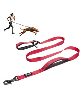 Tspro Hands Free Dog Leash Adjustable Walking Running Dog Leash With Control Safety Padded Handle And Heavy Duty Clasp For Small Medium Large Dogs(Tactical Red)