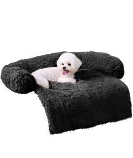 Hachikitty Dog Sofa Bed Mat Cover Soft Plush, Couch Cover For Dogs Dog Mat For Furniture Protector Pet Sofa Mat For Dogs, Dog Furniture Bed Sofa Cushion Washable Dogs Bed Mats (Xx-Large, Black)