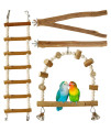 Luonfels Bird Perches 18 Ladder Parrot Toys, Apple Wood Foraging Toys For Parrots, Birds Swing For Conure Toys Pack Of 4
