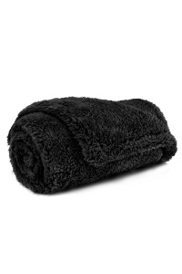 PetAmi Fluffy Waterproof Dog Blanket Fleece | Soft Warm Pet Fleece Throw for Medium Dogs and Cats | Fuzzy Furry Plush Sherpa Throw Furniture Protector Sofa Couch Bed (Black, 29x40)