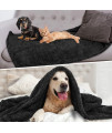 PetAmi Fluffy Waterproof Dog Blanket Fleece | Soft Warm Pet Fleece Throw for Medium Dogs and Cats | Fuzzy Furry Plush Sherpa Throw Furniture Protector Sofa Couch Bed (Black, 29x40)