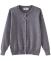 Umelok Girls Grey Cardigans Sweaters Cotton Long Sleeve School Uniform Grey, 14Y