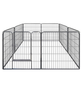 QRDA Dog Playpen Metal,Dog Fence Heavy Duty,Puppy Playpen with Door,Dog Fence Outdoor/Indoor,Dog Playpen for Medium/Small Dogs,Dog Exercise Pen,Dog Fence for Yard,Camping,RV