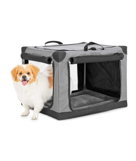 Petco Brand - EveryYay Essentials Portable Canvas Dark Grey Dog Crate, 24" L X 18" W X 17" H, Small