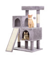 Bestpet 36 Inches Cat Tree For Indoor Cats Cat Tower With Scratching Posts Multi-Level Cat Furniture Condo With Ramp, Perch Spacious Cat Cave Funny Toys For Kittens House (Ashy)
