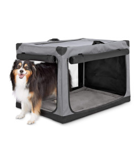 Petco Brand - EveryYay Essentials Portable Canvas Dark Grey Dog Crate, 36" L X 24" W X 23" H, Large