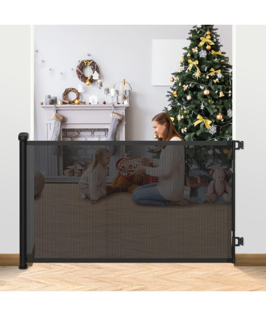 Retractable Baby Gate, 33 Tall, Extends Up To 71 Wide, Child Safety Baby-Gate, Dog Gate, Pet Retractable Gates For Stairs, Doorways, Hallways, Indoor And Outdoor