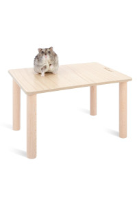 Niteangel Hamster Play Wooden Platform For Dwarf Syrian Hamsters Gerbils Mice Degus Or Other Small Pets (118 L X 82 W - 59 Height, Burlywood)