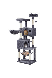 Yaheetech 73Inch Cat Tree, Cat Stand Furniture With Scratching Posts Perches Hammock As Indoor Kittens Activity Center, Dark Gray
