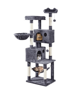 Yaheetech 73Inch Cat Tree, Cat Stand Furniture With Scratching Posts Perches Hammock As Indoor Kittens Activity Center, Dark Gray