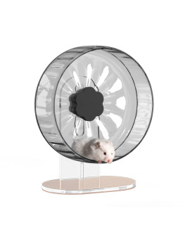 Bucatstate Hamster Wheel Super-Silent 102 With Adjustable Base Dual-Bearing Exercise Wheel Quiet Spinning Running Wheel For Dwarf Syrian Hamster Gerbils (Black