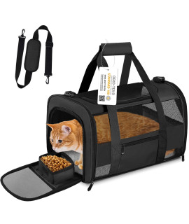 Cussiou Cat Carrier Dog Carrier Pet Carrier Airline Approved For Small Dogs Medium Cats Puppies Under 15 Lbs, Collapsible Soft Sided Dog Travel Carriers For Puppy And Kitten- Black