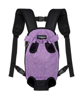 PetAmi Dog Carrier Backpack, Adjustable Dog Pet Cat Front Carrier Backpack | Ventilated Dog Chest Carrier for Hiking Camping Travel, Sling Bag for Small Medium Dog Cat and Puppies, Large, Purple