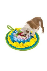 Wishlotus Slip-Free Pet Snuffle Mat With Hanging Rope, Snuffle Mat For Dogs To Consume Energy And Relieve Stress, Pet Snuffle Mat For Rabbits, Hamsters, And Dogs To Improve Digestion (Dense Flowers)