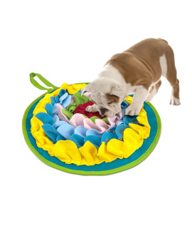 Wishlotus Slip-Free Pet Snuffle Mat With Hanging Rope, Snuffle Mat For Dogs To Consume Energy And Relieve Stress, Pet Snuffle Mat For Rabbits, Hamsters, And Dogs To Improve Digestion (Dense Flowers)