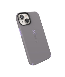 Speck For Iphone 14 Iphone 13 Case - Drop Protection, Scratch Resistant, Built For Magsafe Phone Case With Soft Touch Coating - 61 Model, Dual Layer Case - Cloudy Greyspring Purple Candyshell Pro