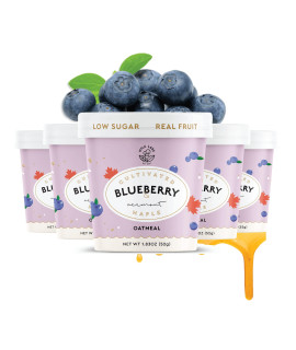 Mylkalabs - Maple Blueberry Instant Oatmeal Cups - Gluten Free, High Fiber, High Protein, Non Gmo, Low Sugar, Quick Breakfast Oats -A12 Pack