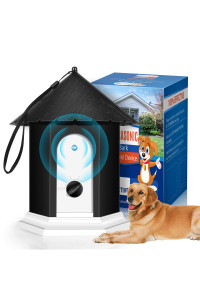 Anti Barking Device, Ultrasonic Dog Barking Deterrent with 4 Modes Harmless to Dogs, Training Tools Up to 50 Ft Range and Stop Dog Barking Device, Outdoor Bark Control Device Weatherproof Birdhouse