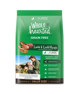 WholeHearted Grain Free All Life Stages Lamb and Lentil Formula Dry Dog Food, 40 lbs.