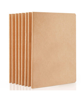 8 Pack Lined Kraft Notebooks, Feela Sketchbook Note Pad Travel Journal For Drawing Doodling Writing, Journal Bulk For Women Kids Students Office School Supplies, A5, 58 Pages, 83A X 55A