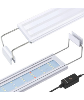 Hitop Full Spectrum Led Aquarium Light - 12A 16A 24A 32A Classic Fish Tank Light With Rgb Leds, With Timer And Stable Extendable Brackets (16-24In)